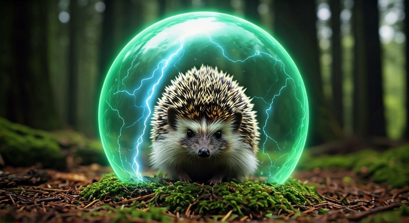 Hedgehog with Forcefield  by @FREEQ-AI