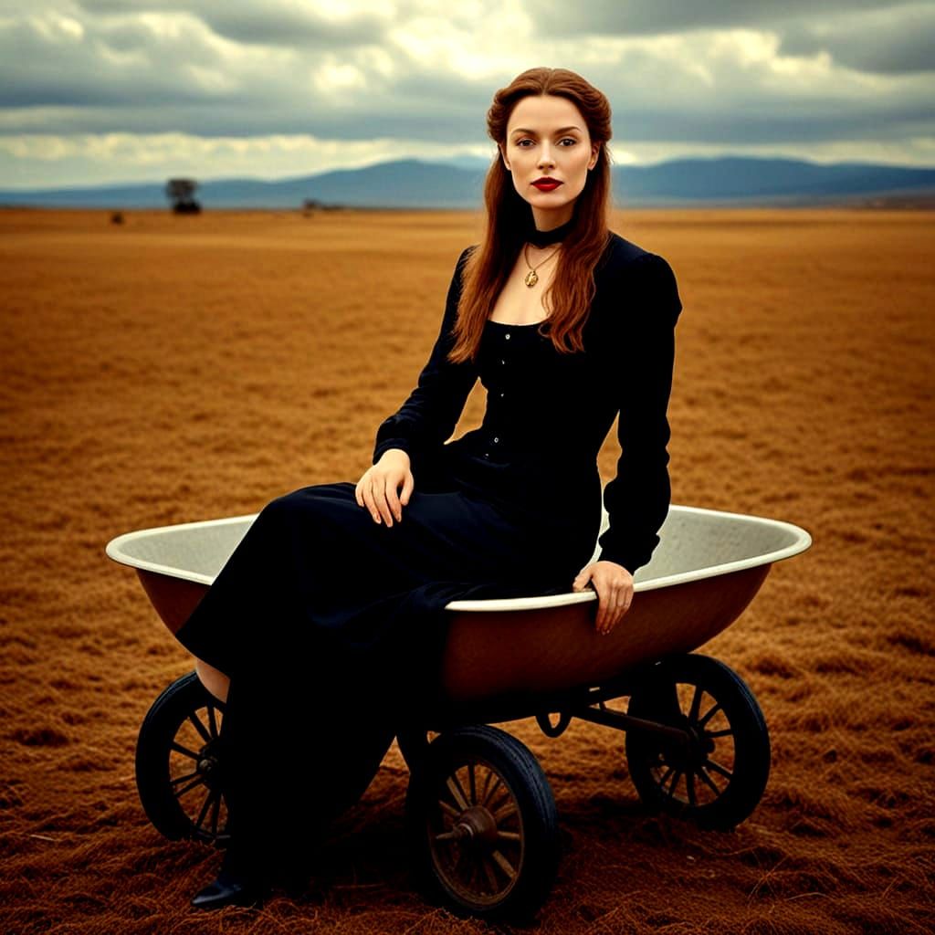 Surrealistic Portrait of a Charming Lady in a Fantastical La...
