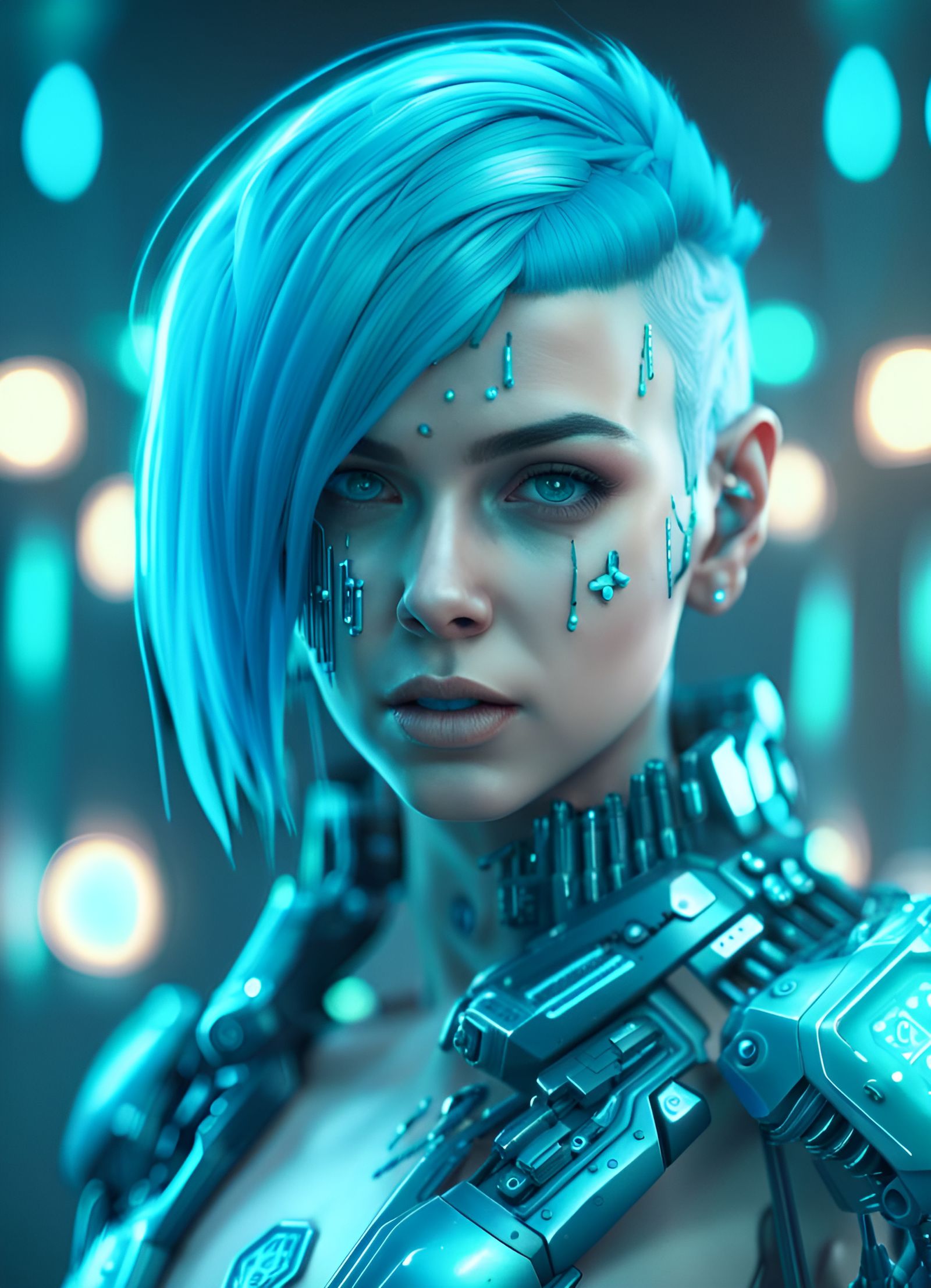 Blue Cyberpunk - AI Generated Artwork - NightCafe Creator