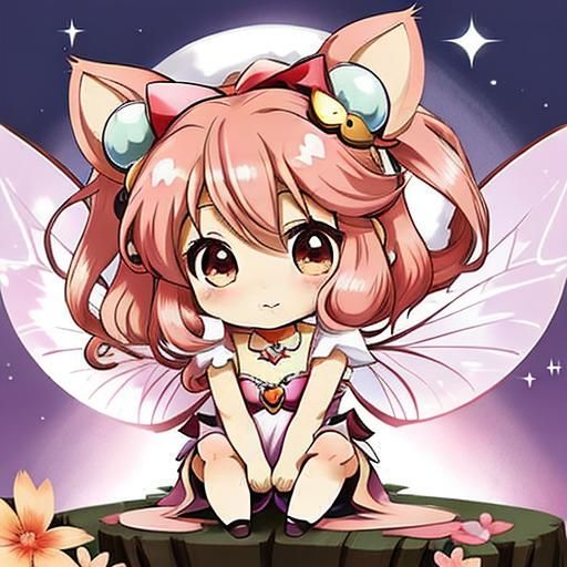a cute fairy girl, Kawaii, anime, chibi, disney, cartoon <lo...