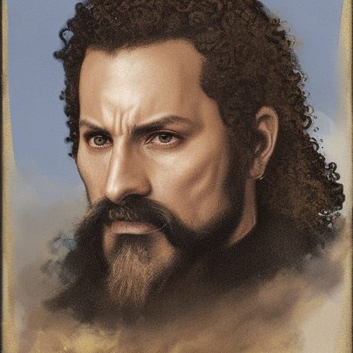 noble conquistador spaniard, black velvet clothing, golden embroidery