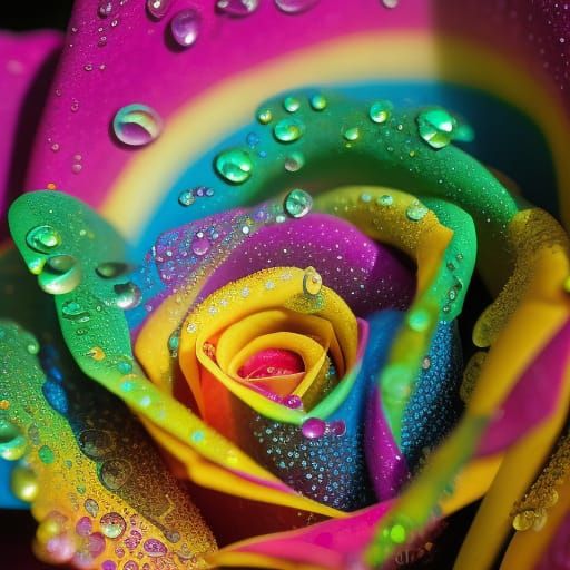 My rainbow rose - AI Generated Artwork - NightCafe Creator