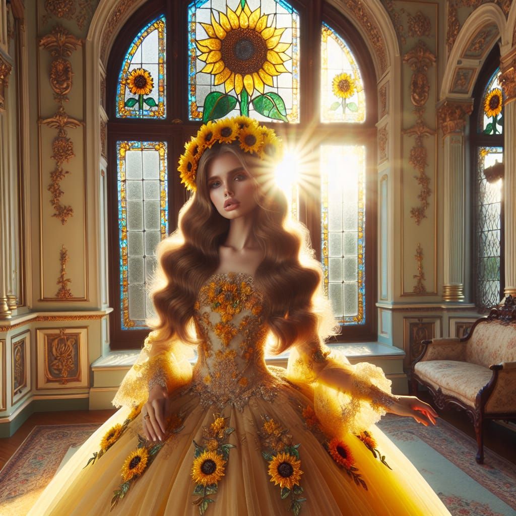 A Sunflower Victorian Era Doll influenced by Barbie