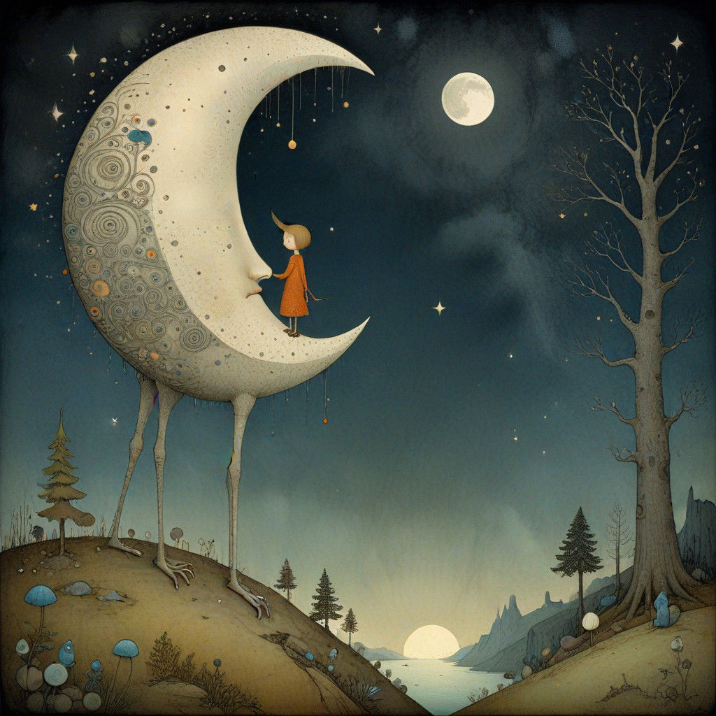 The guiding moon  by @BunnyFooFoo