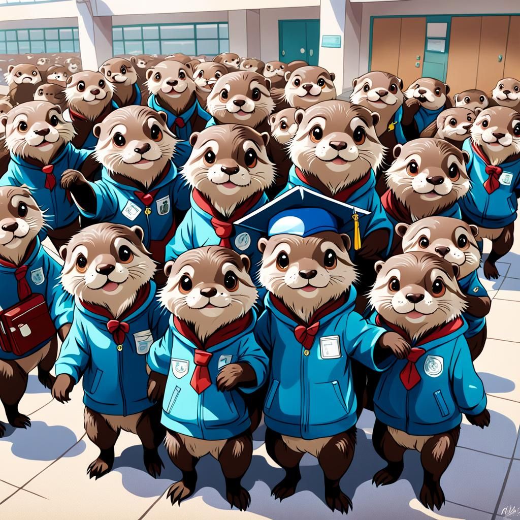 otter school! - AI Generated Artwork - NightCafe Creator