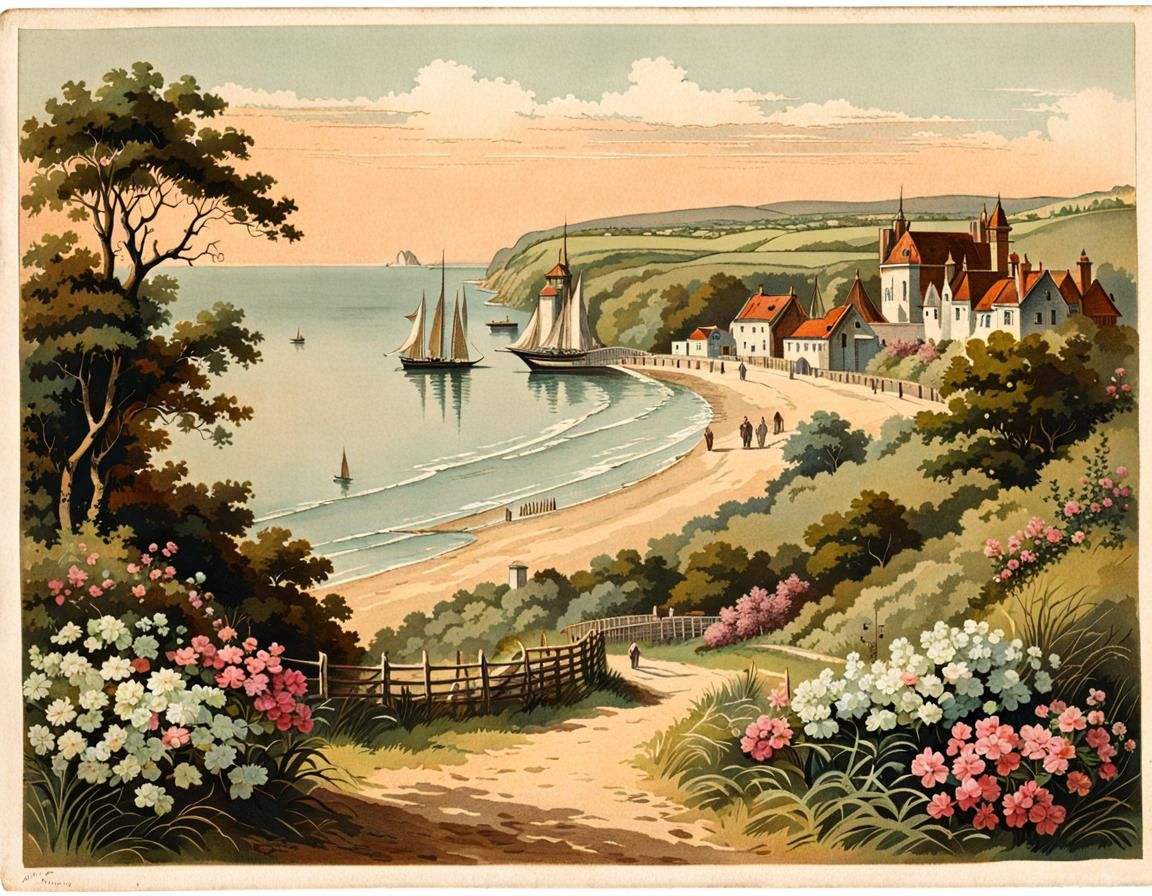 Vintage Postcard - A Seaside Holiday  by @Dyce