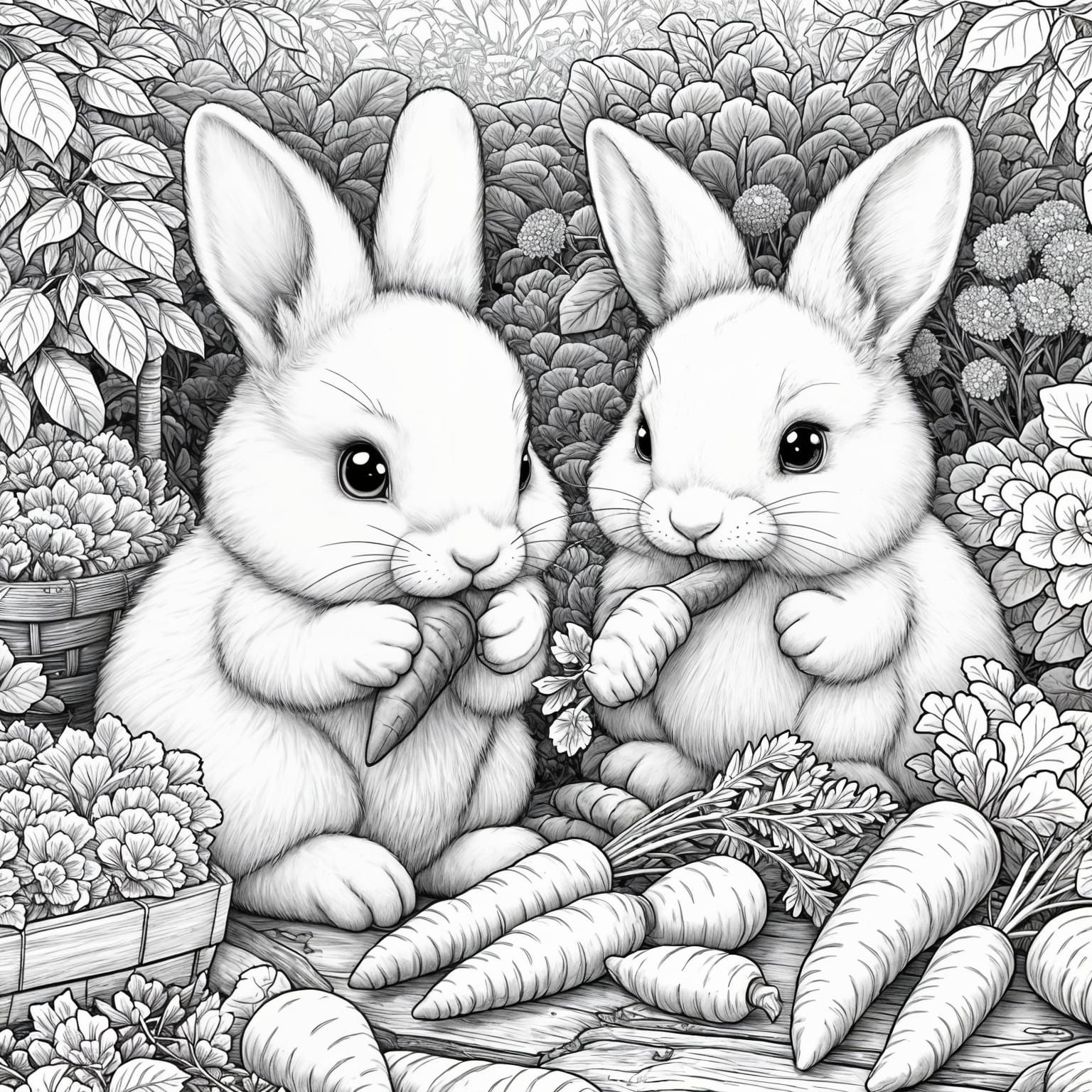 Bunnies Coloring page