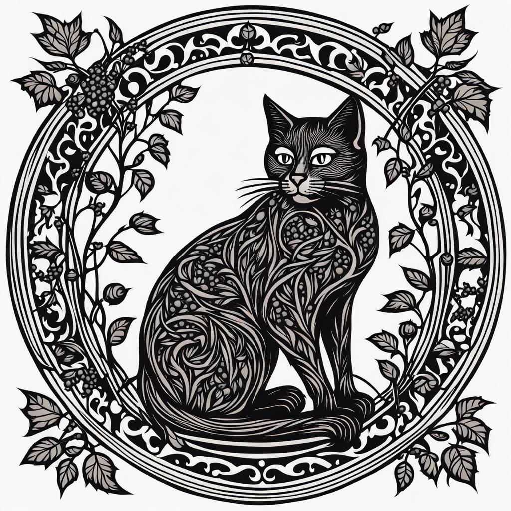 Woodcut Cat III