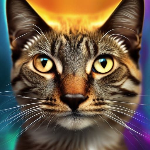 "art print cat by erik benninghausen, in the style of surrea...