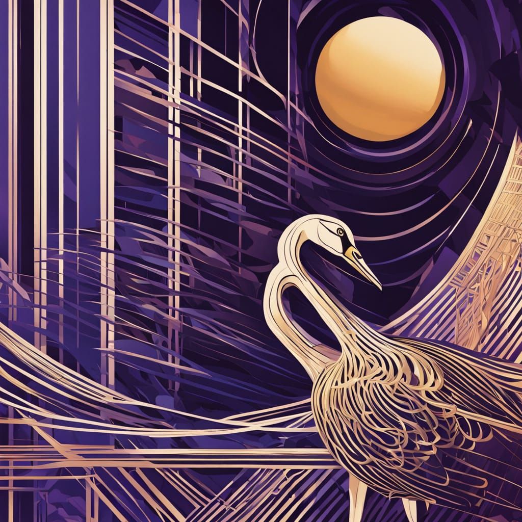 Victorian-Inspired Optical Art with Intersecting Lines and G...