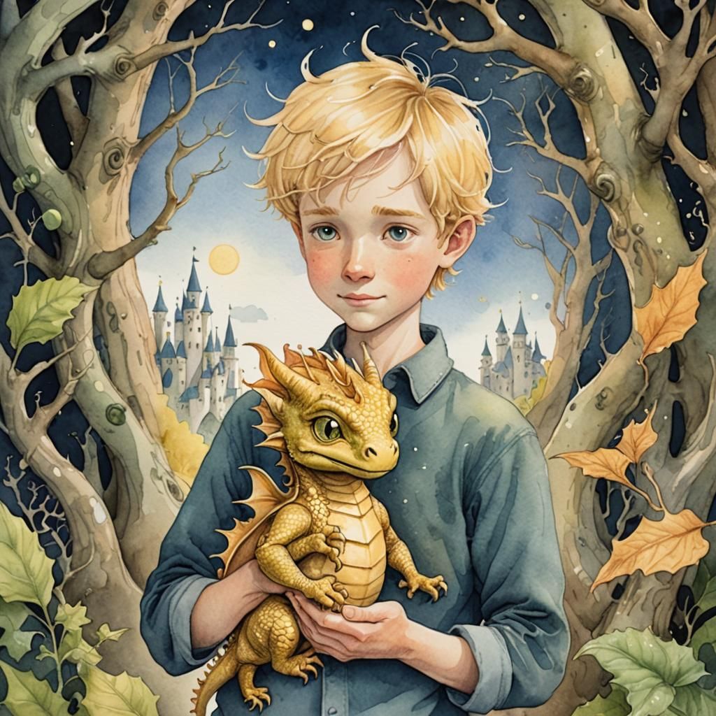 Fairytale watercolor illustration in the style of David Wies...