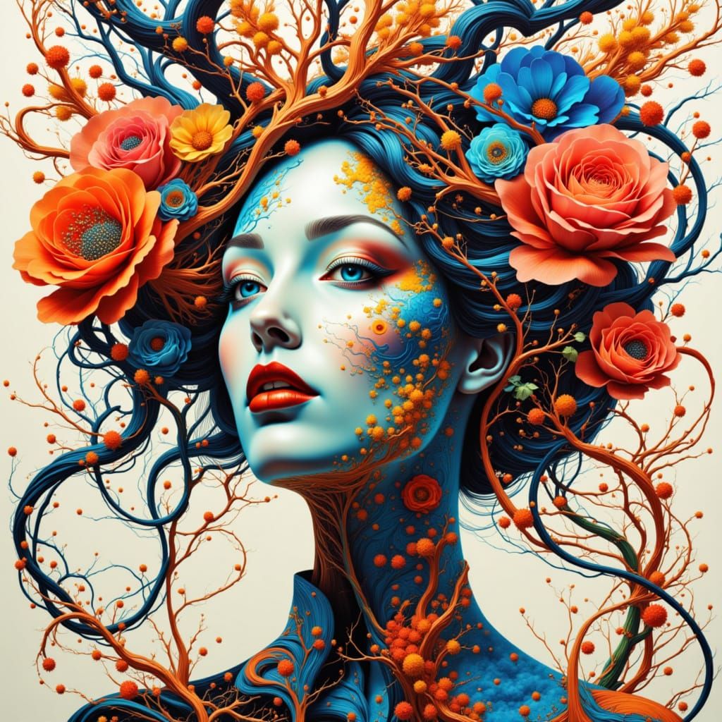 Joy, elaborate embellished; intricate detailed, elaborate embellished, collage illustration by dlmusiel, high resolution, maximalism, fantas...