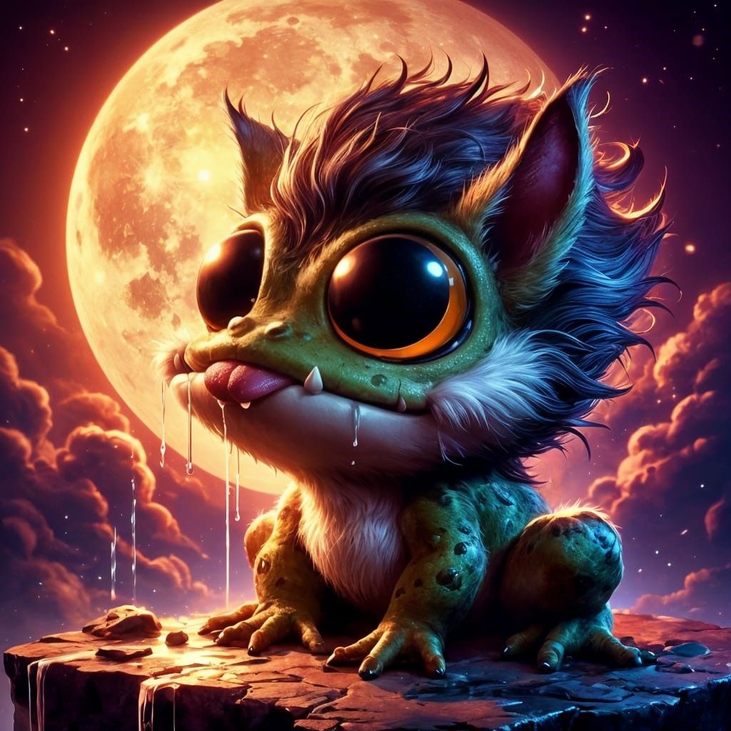 Frog under a Halloween Moon