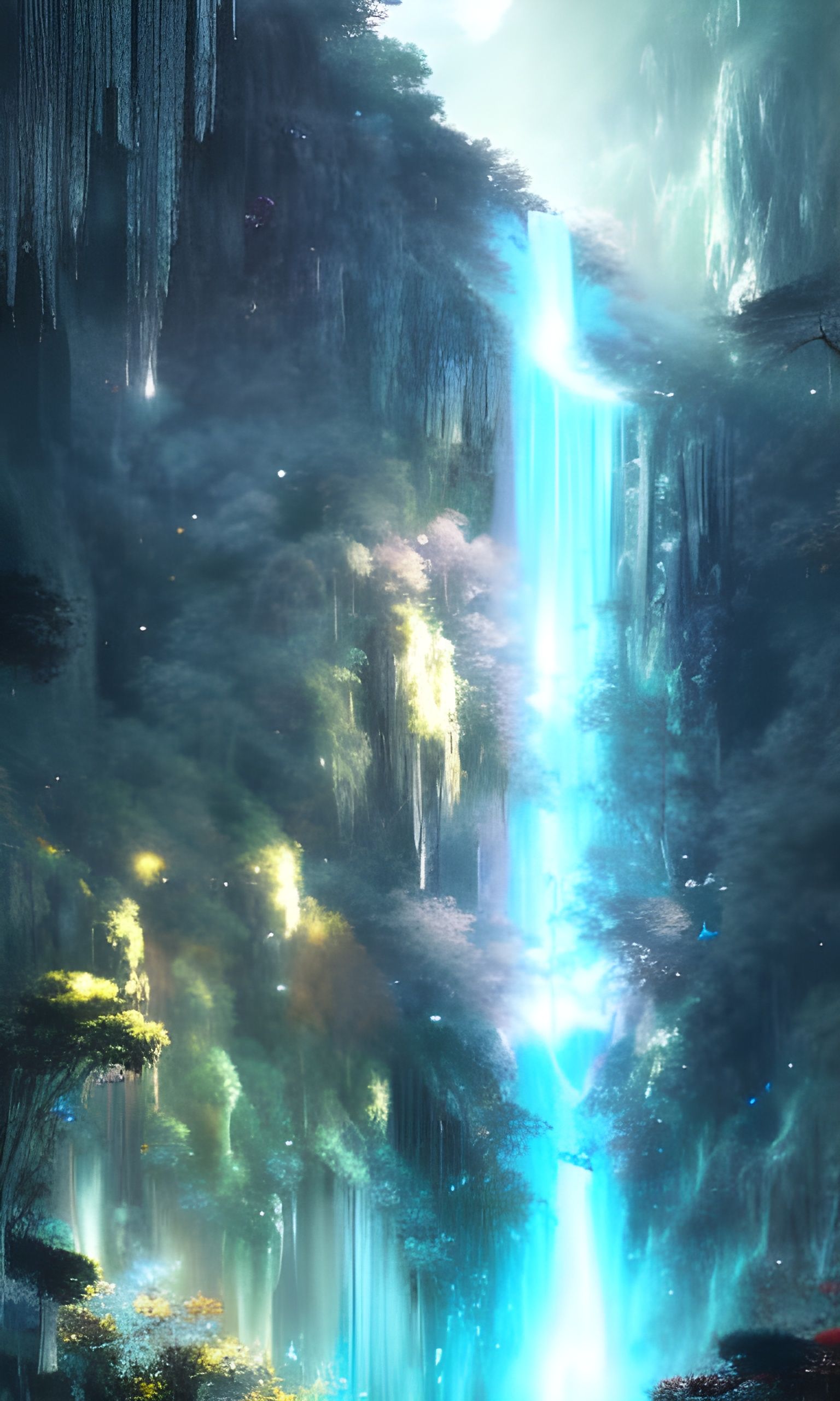 Waterfall - AI Generated Artwork - NightCafe Creator