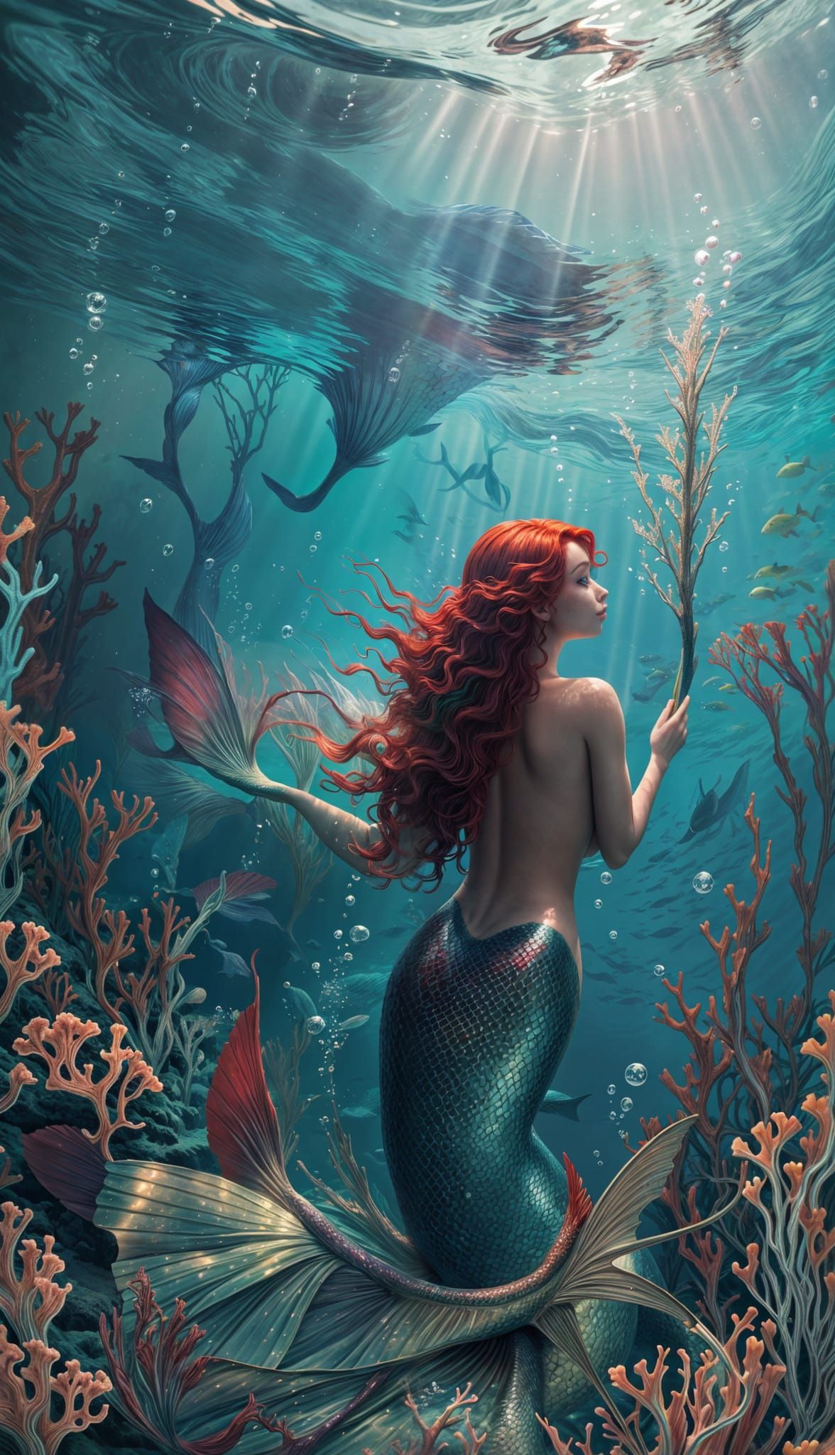 Sereia de costas pra você