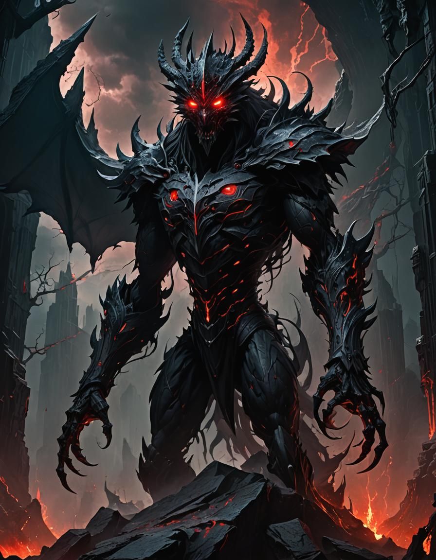 A biomechanical mecha influenced by the Abyssal Dominion, featuring a twisted, organic design that incorporates elements of the Abyss creatu...