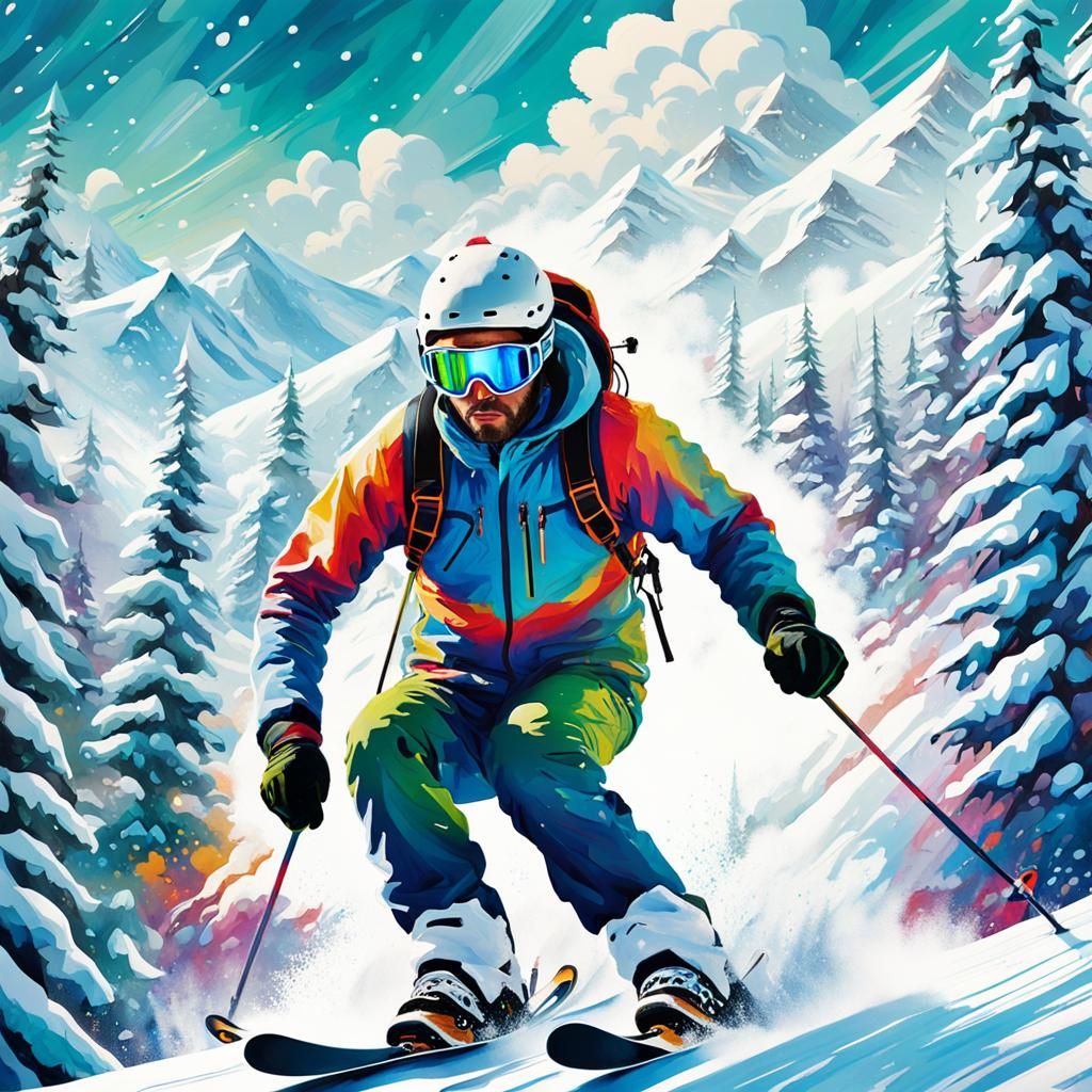 Mountaintop Skiing  by @Callan_Moe