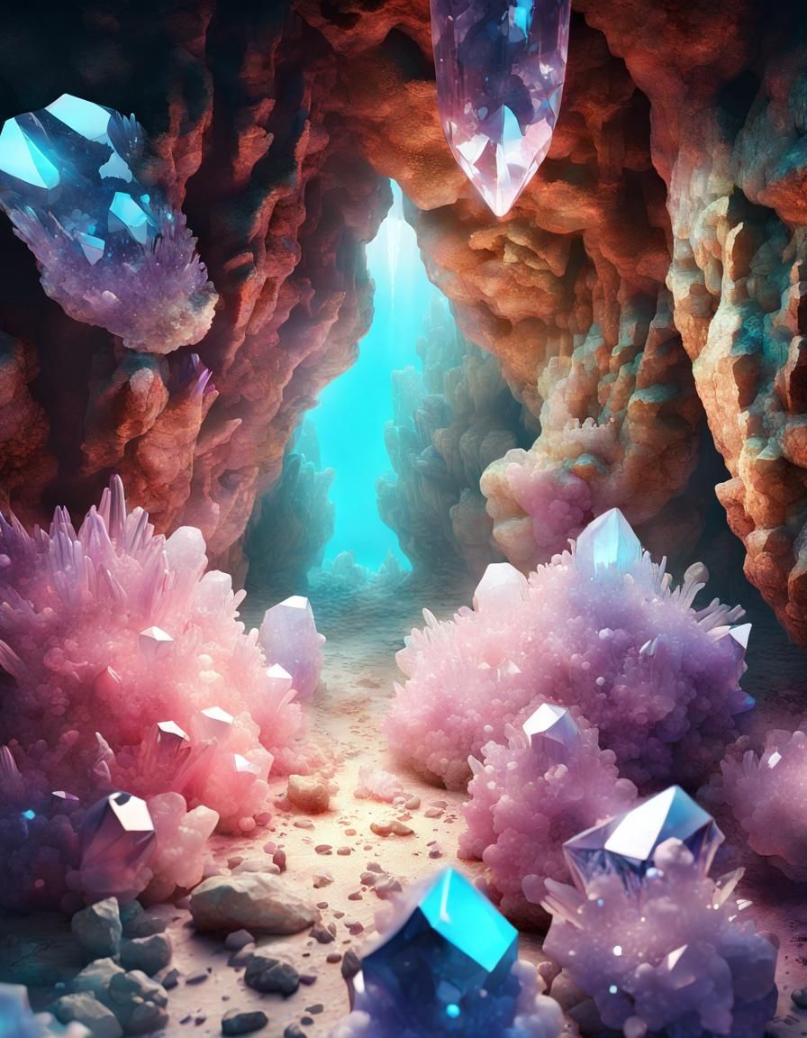 Crystal cave - AI Generated Artwork - NightCafe Creator