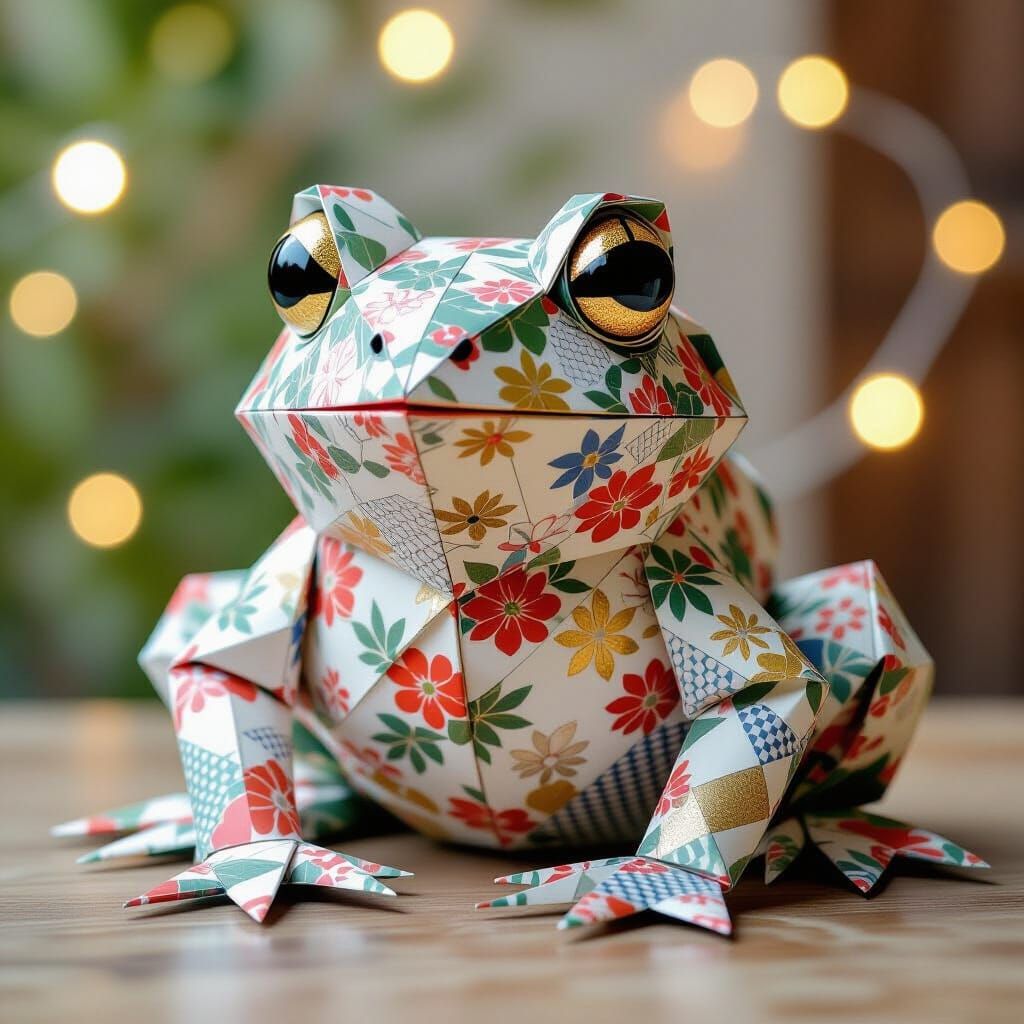 origami frog   by @tototoro
