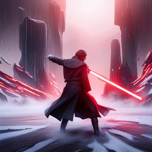 Star wars Jedi and sith fighting in the mist - AI Generated Artwork ...