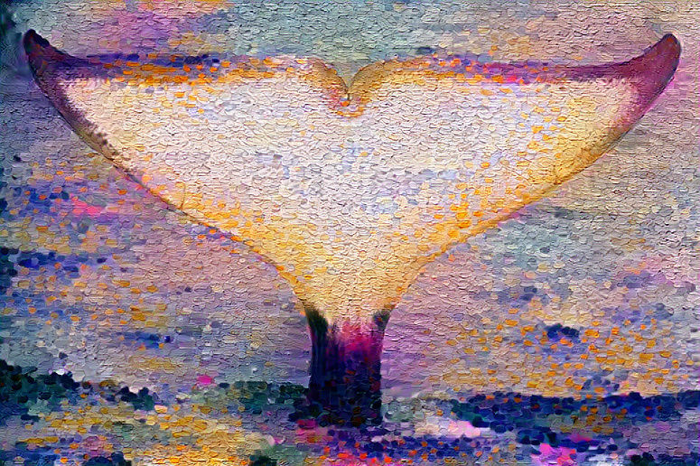 Orca Whale Tail - Sunset Over the Sea