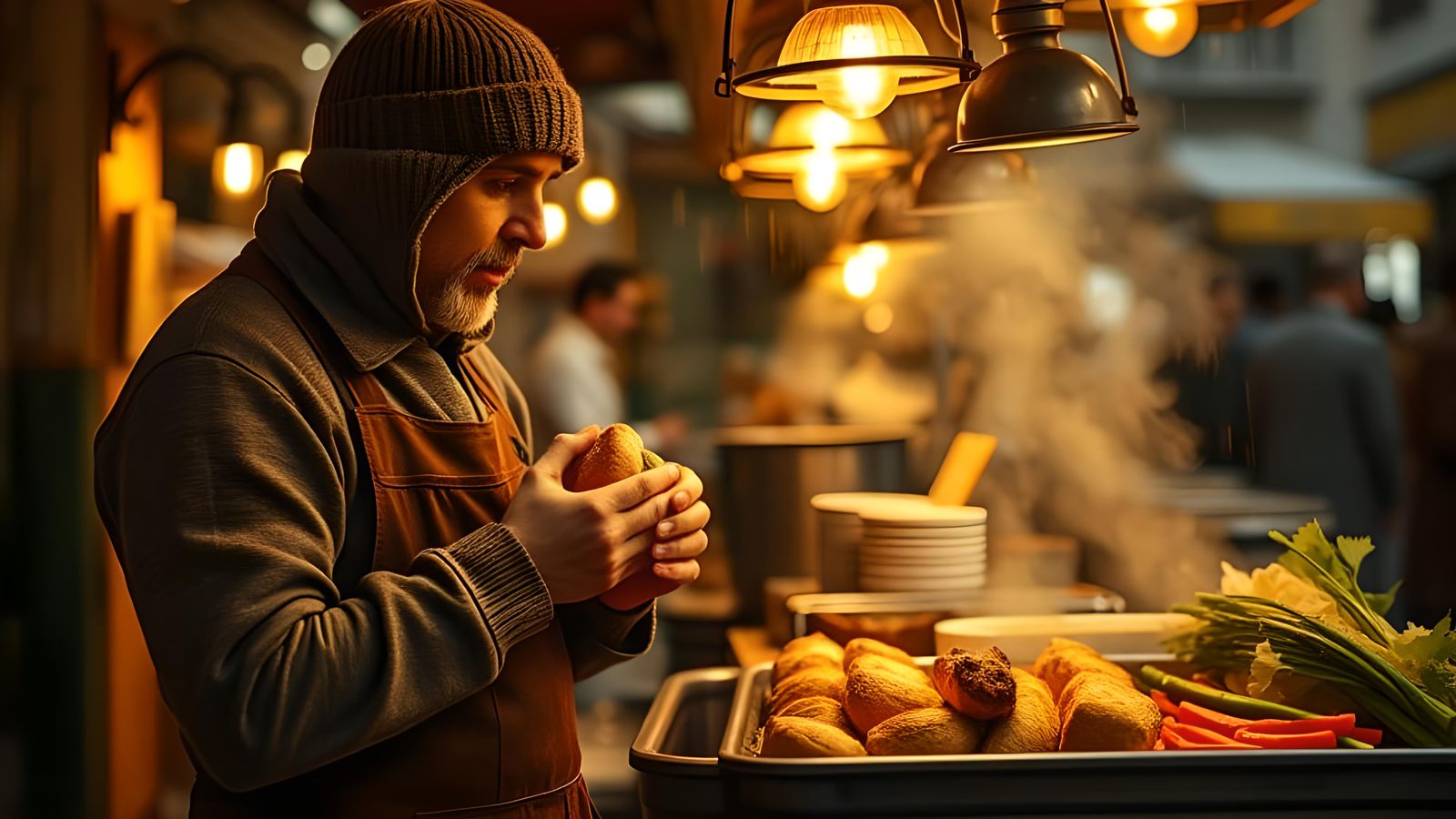the image of a street food vendor of a pork porchetta sandwich seller's stall at the historic Bagheria ...  by @Fiore1978