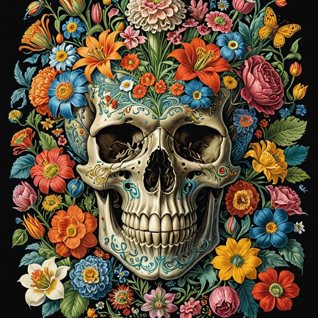 Flower Skull 80