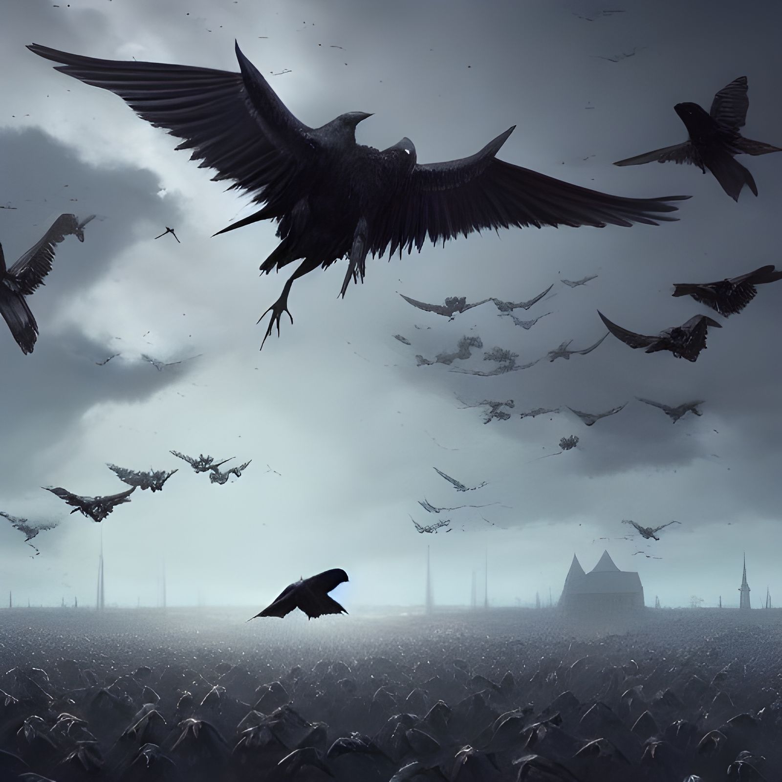 Evil Migrating Black Birds Corpses