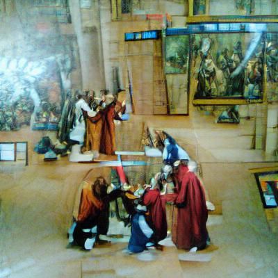 Jesus Christ has a sword fight with a merchant in the temple...