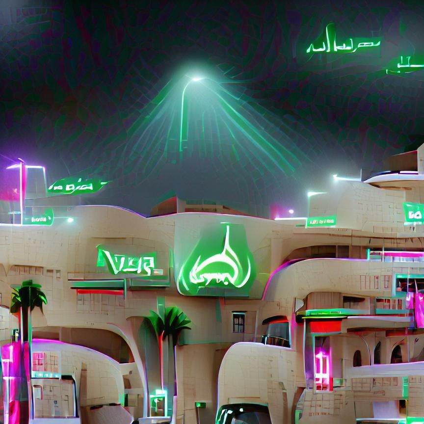 futuristic Saudi arabia neon VRay - AI Generated Artwork - NightCafe ...