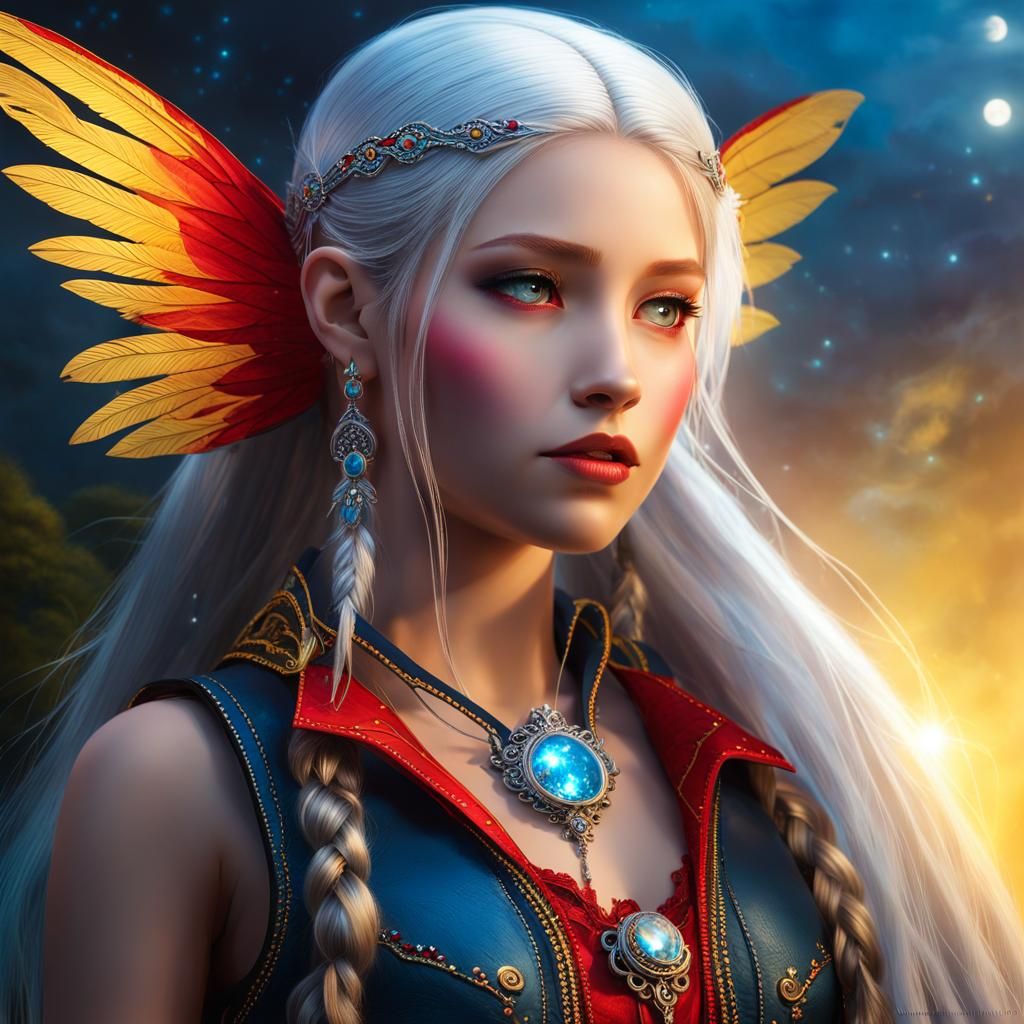 Fantasy full shot. Petite teen fairy girl with long braided ...