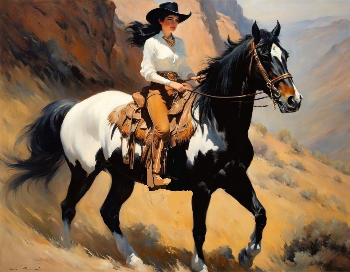 Cowgirl on a Paint a la Icart