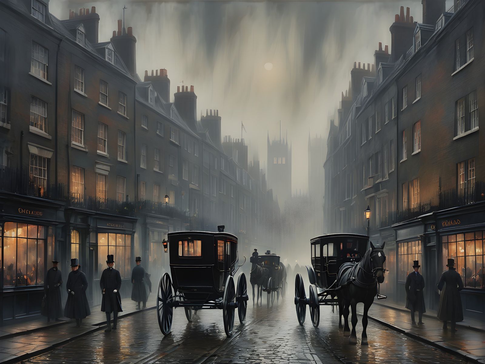 Shadowy London Street