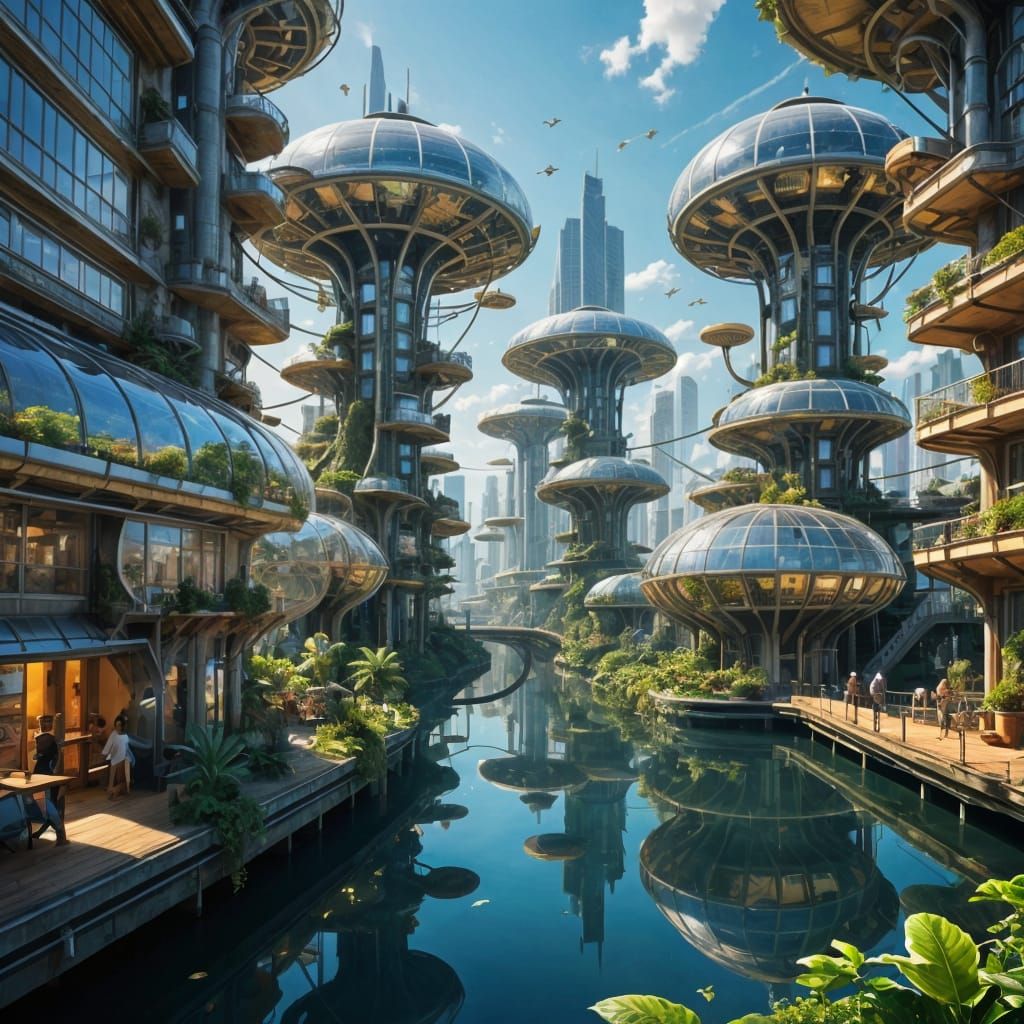 solarpunk metropolis   by @Artiro