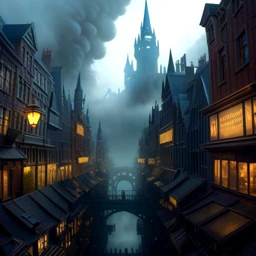 Epic Diagon Alley with Gringotts in the Background