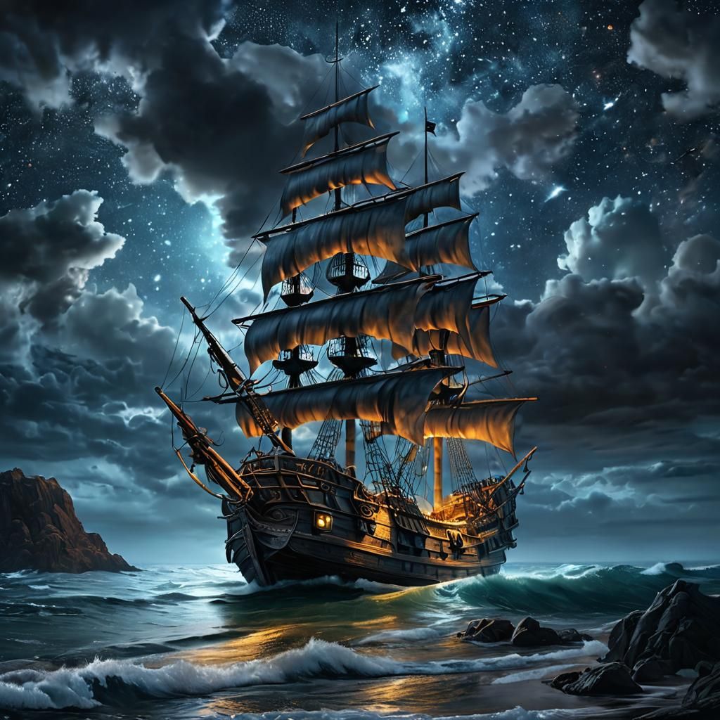 A Mythical Pirate Ship  by @Dream_Arts