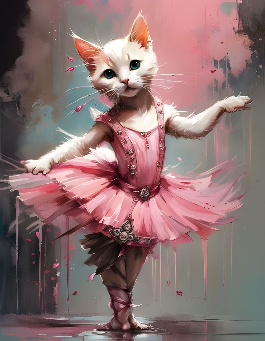 The Pink Tutu Cat  by @Adia
