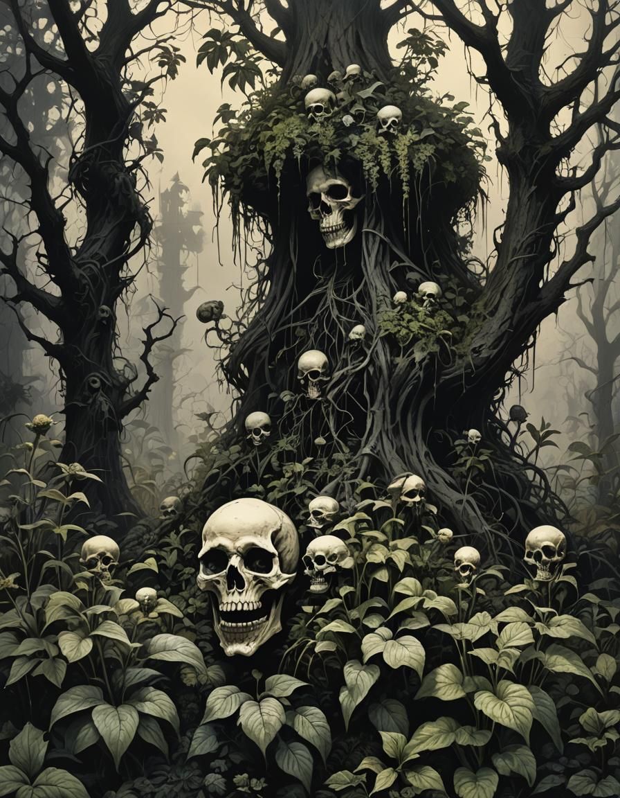 dark horror poison plants creepy garden gothic - AI Generated Artwork ...