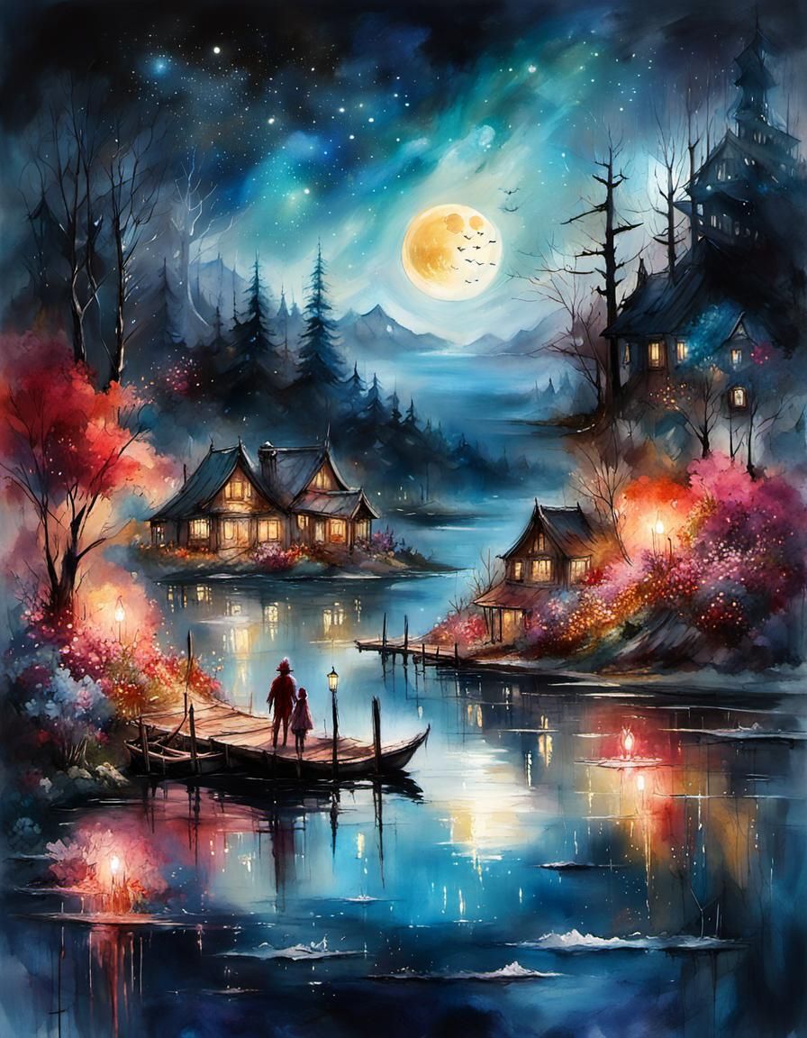 Nighttime At the Harbor  by @Jasmine Liu