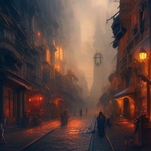 City at night - AI Generated Artwork - NightCafe Creator