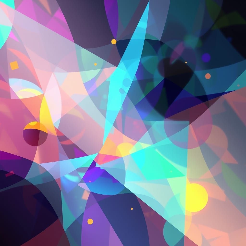 Vibrant Digital Kaleidoscope of Futuristic Shapes