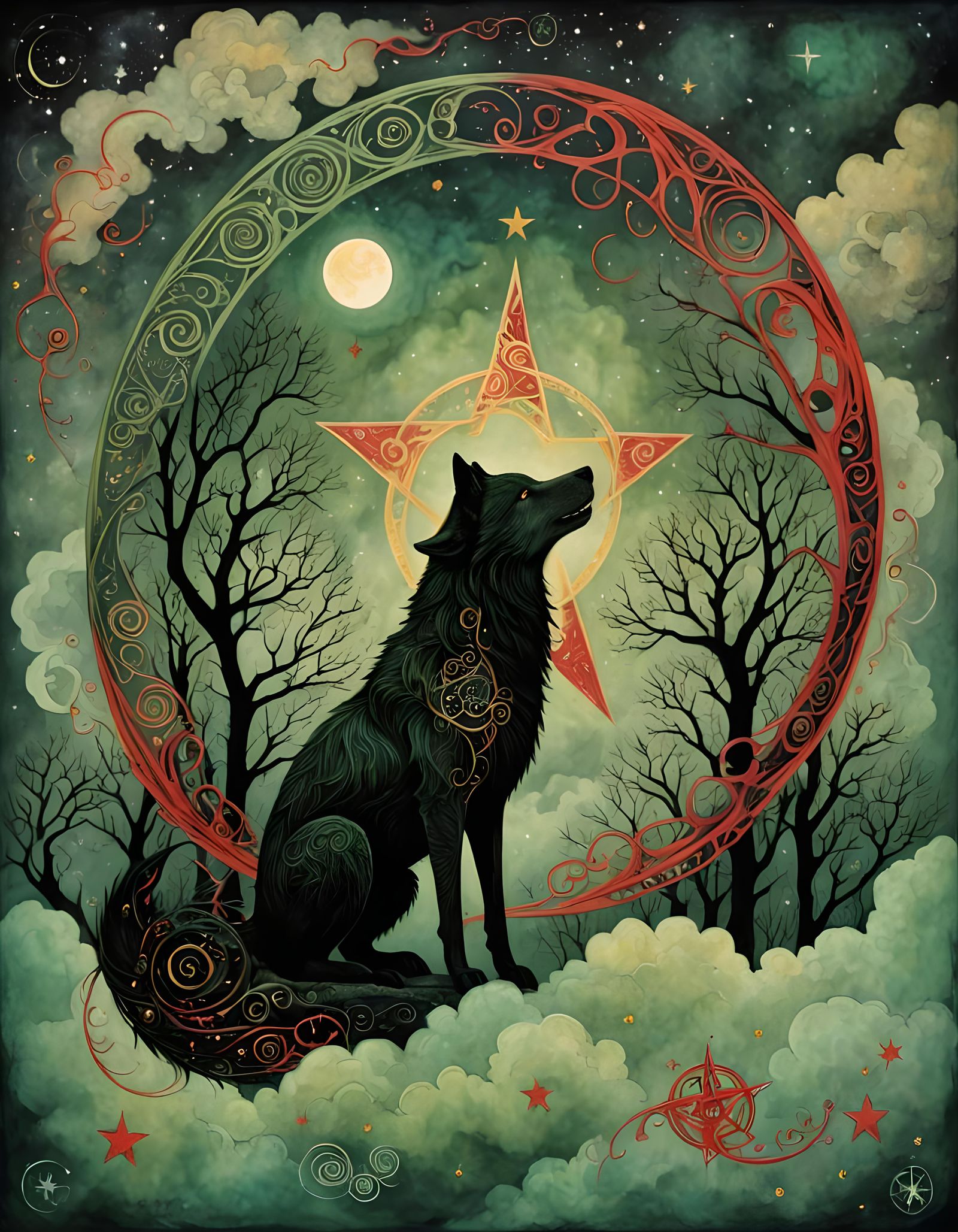 Sacred Wolves 3 - AI Generated Artwork - NightCafe Creator