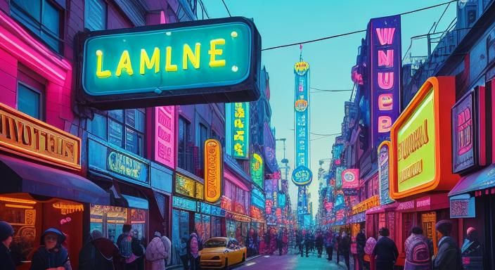 Synthwave Street Signage - AI Generated Artwork - NightCafe Creator