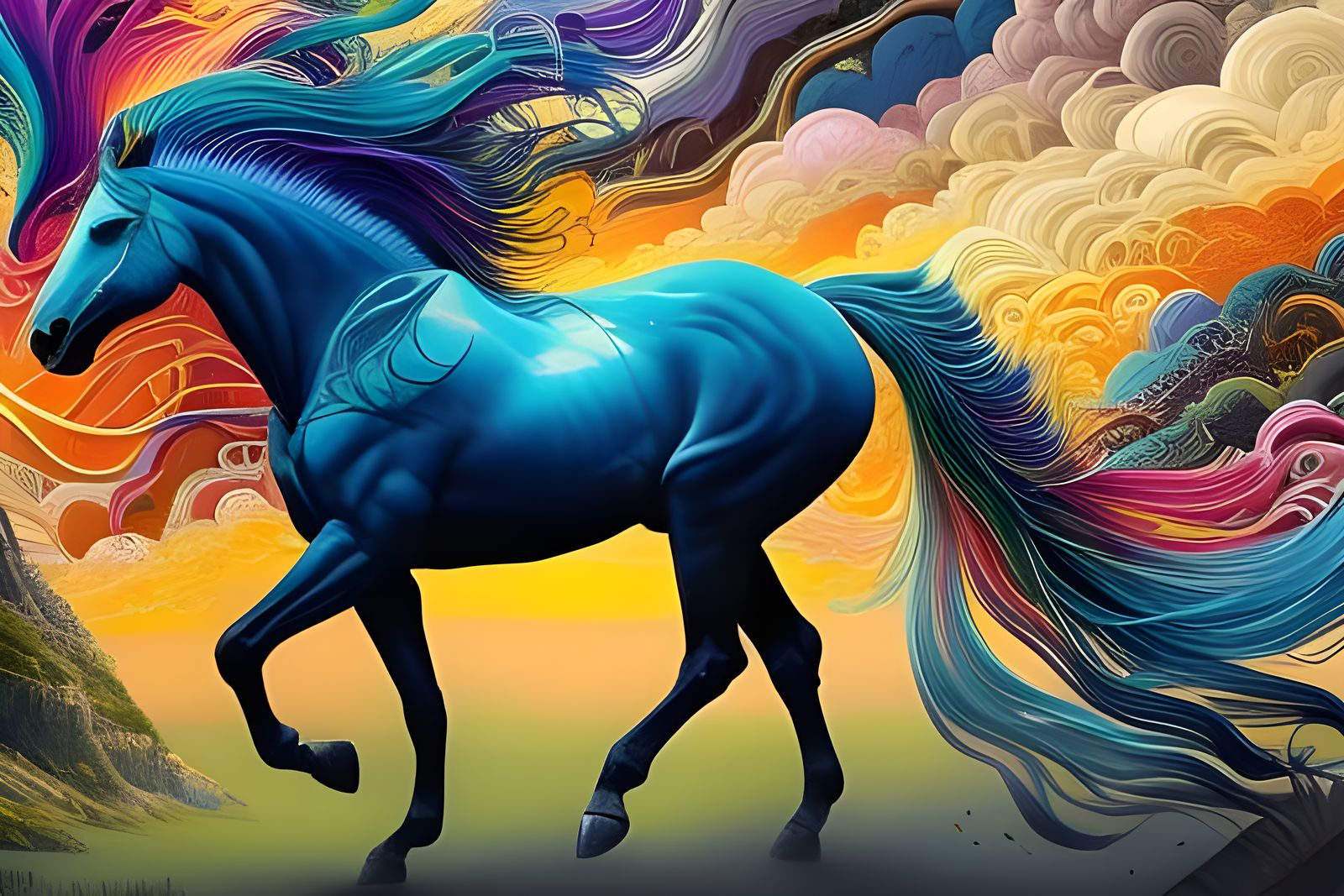 Splendid panorama of a magnificent majestic galloping horse !!   by @Preppergal