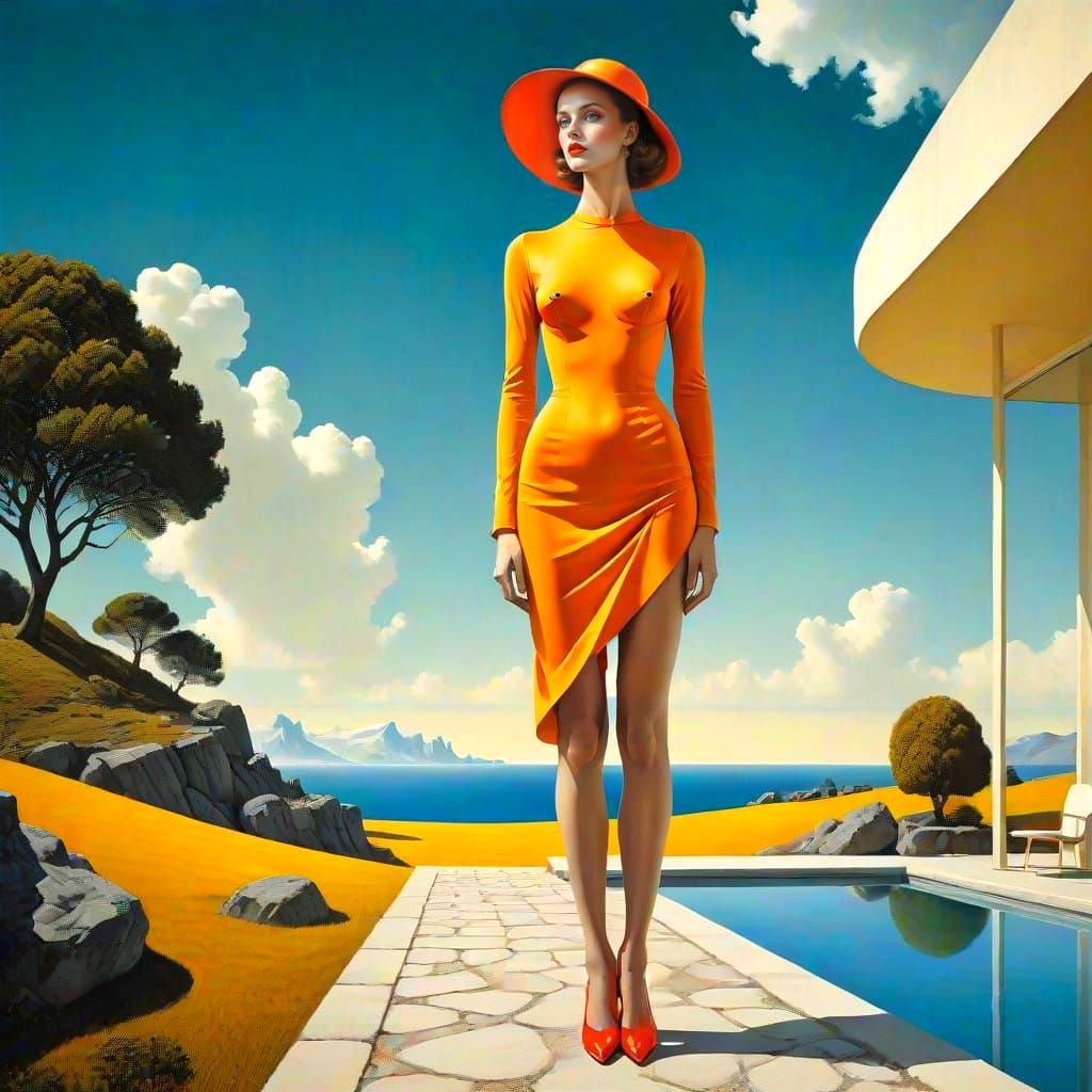 Ethereal Surrealist Goddess in Vibrant Dreamscapes