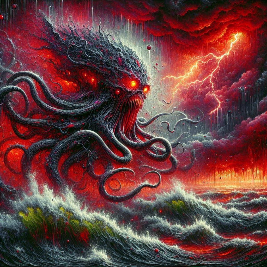 Cthulhu rises from the raging sea - AI Generated Artwork - NightCafe ...