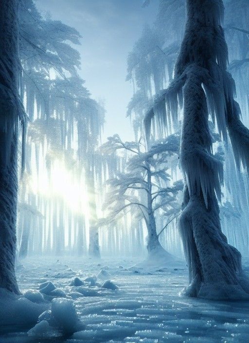 Beautiful icey forest environment. - AI Generated Artwork - NightCafe ...