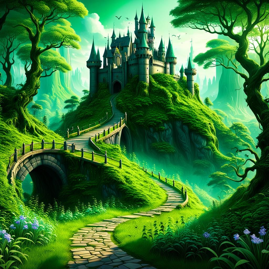 The color green: Hidden palace in a green forest   by @nishinishand