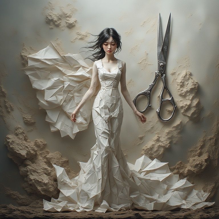 Papercut with scissors