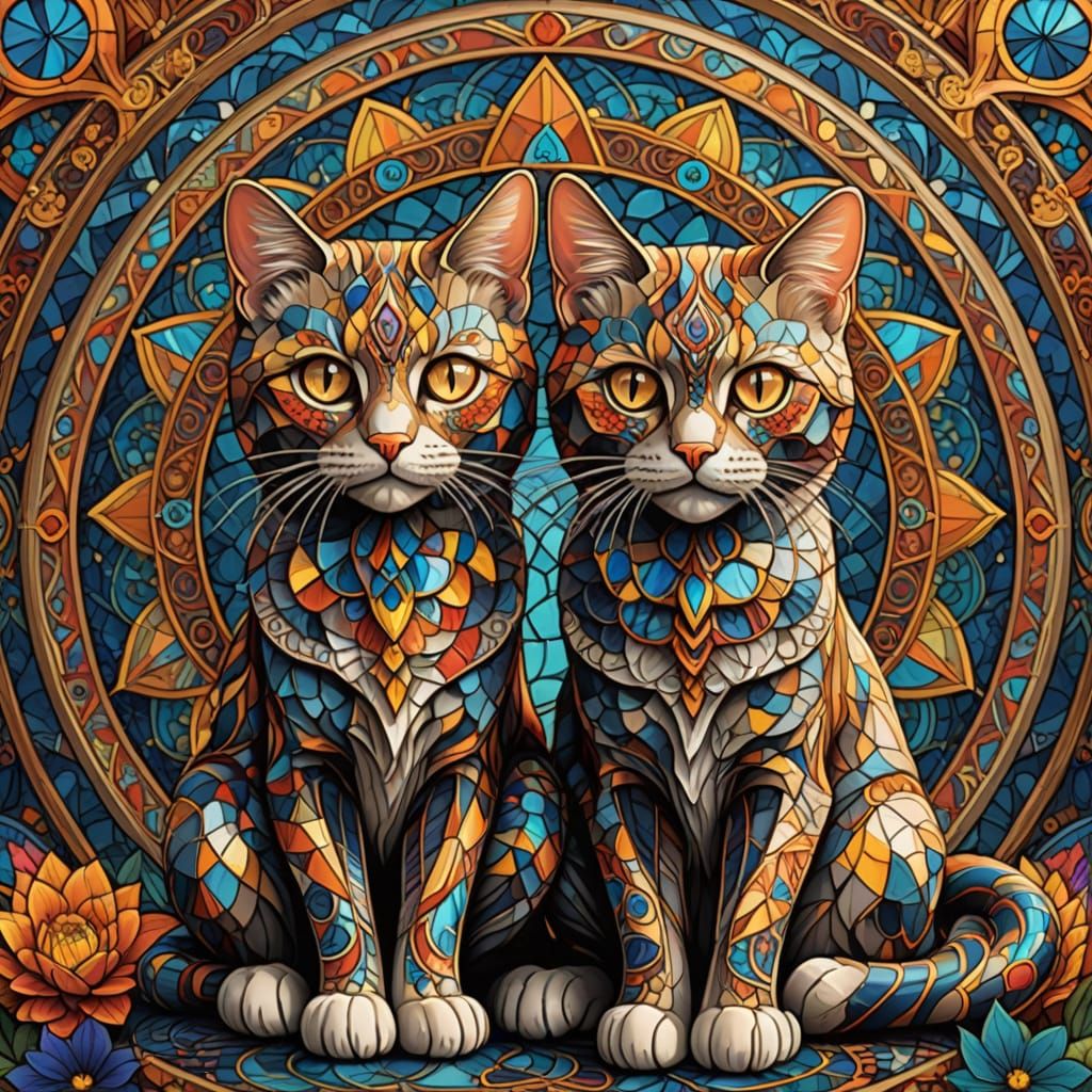 Fractal Cats in Sacred Geometry